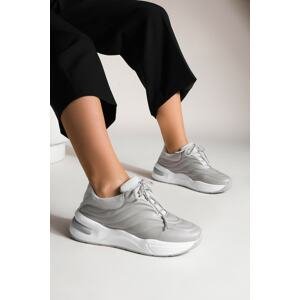 Marjin Women's Sneakers High-Sole Sneakers Lace-up Akos gray