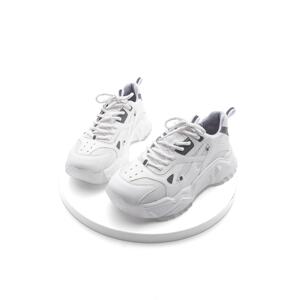 Marjin Women's High-Sole Sneakers Lace-Up Sneakers Virez White.