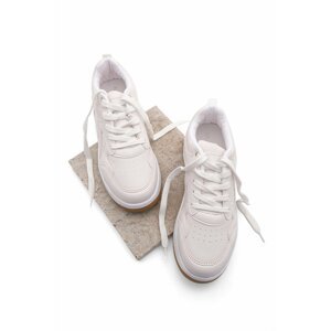 Marjin Women's Sneakers High-Sole Sneakers Aryan white