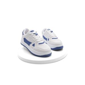 Marjin Women's Sneakers with Rubber Detailed Thick Soles. Keliva Blue.