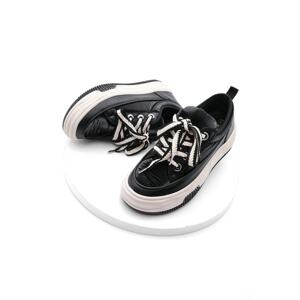 Marjin Women's Sneakers Thick Sole Sports Shoes Derivative Black