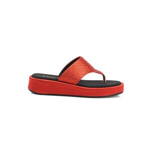 Capone Outfitters Capone Flat Heeled Stony Flip-Flops Comfort Satin Women's Fashion Slippers.