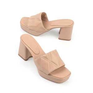 Capone Outfitters Mules - Beige - Block