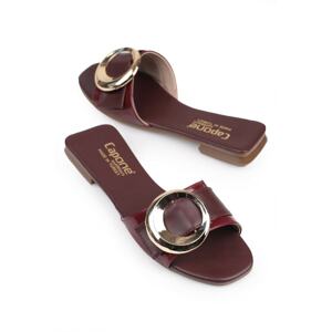 Capone Outfitters Mules - Burgundy - Flat