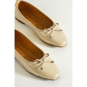 Capone Outfitters Hana Trend Wrinkled Pattern Women's Ballerinas
