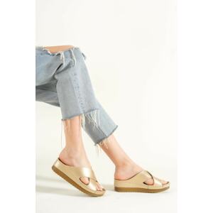 Capone Outfitters Mules - Gold - Flat