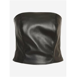 Black Women's Leatherette Top Noisy May Andy - Women