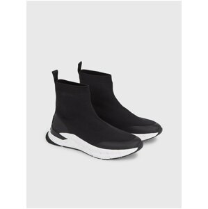 Black Mens Ankle Slip on Sneakers Calvin Klein Sock Boot Runne - Men