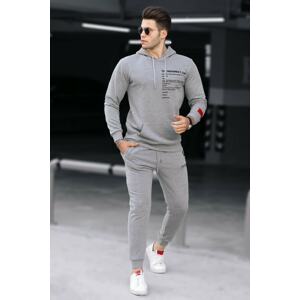 Madmext Men's Gray Printed Tracksuit Set