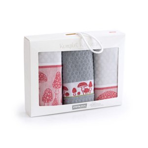 Zwoltex Unisex's Kitchen Towel Set Muchomor Grey/Pattern