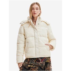 Desigual Calgary Cream Women's Winter Quilted Jacket - Women