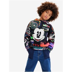 Black Boys Patterned Hoodie Desigual Aryeh Mickey - Boys