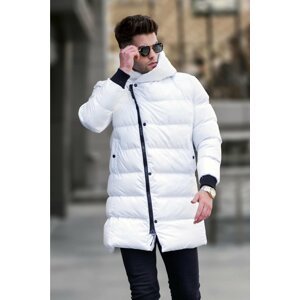 Madmext White Long Zippered Inflatable Coat 5743