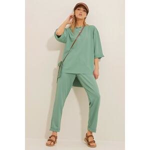 Trend Alaçatı Stili Women's Mint Crewneck Knitted Suit