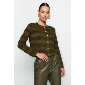 Trendyol Khaki Crew Neck Knitwear Cardigan