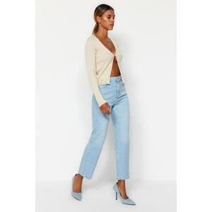 Trendyol Light Blue High Waist Straight Jeans