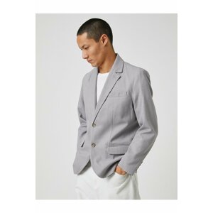 Koton Basic Blazer. Wide Collar with Buttons, Pocket Detailed.