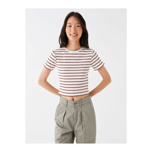 LC Waikiki Women's Crew Neck Striped Short Sleeved T-Shirt