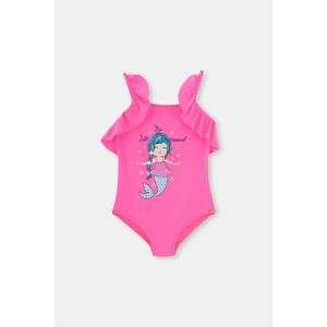 Dagi Fuchsia Mermaid Printed Girls' Swimsuit