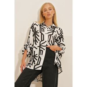 Trend Alaçatı Stili Shirt - Black - Oversize