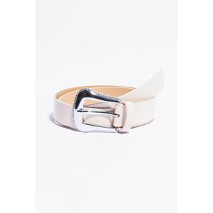 Lafaba Women's Beige Silver Buckle Belt