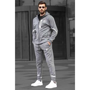 Madmext Anthracite Men's Tracksuit Set with Hood 6813