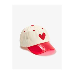 Koton Hip-Hop Hat Plastic Visor Detail Heart Embroidered Cotton