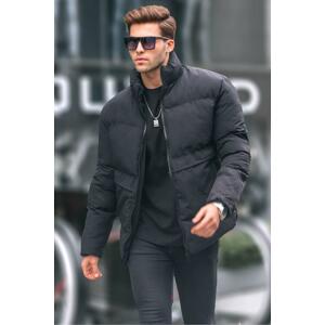 Madmext Black Men's Stand Down Coat 6807