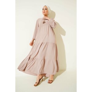 Bigdart 1627 Desert, Lace-up Hijab Dress - C. Beige.