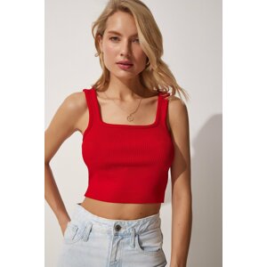Happiness İstanbul Women's Red Summer Sweater Crop Top