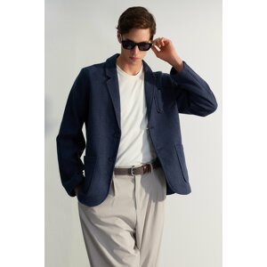 Trendyol Limited Edition Navy Blue Men's Regular Fit Cachet Thick Winter Blazer Jacket