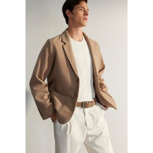 Trendyol Limited Edition Men's Beige Regular Fit Cachet Blazer Thick Winter Blazer Jacket
