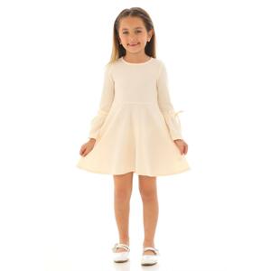 zepkids Girl's Ecru Colorful Long Sleeve Dress