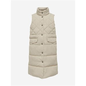 Beige girls' quilted vest ONLY New Stacy - Girls