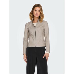 Light gray women's leatherette jacket JDY Emily - Women