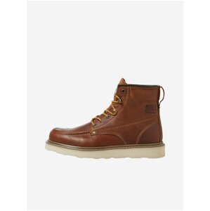 Brown Men's Leather Winter Ankle Boots Jack & Jones Gate - Mens