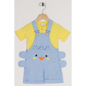 zepkids Boy's Blue Color Chick Figured One-Piece Shorts with Pocket.