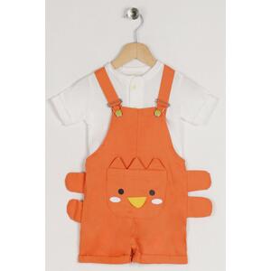 zepkids Boy's Orange-Colored Chick Figured Shorts Bottoms with Pocket.