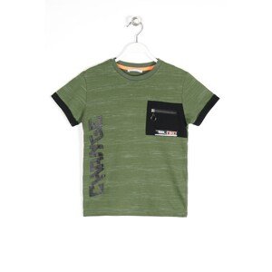 zepkids Boys' Khaki Colored T-Shirt with Pocket Detail Change Print.