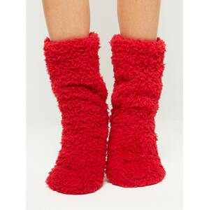 Red fur socks