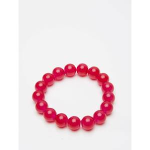 Bracelet of pearls on an elastic band dark pink
