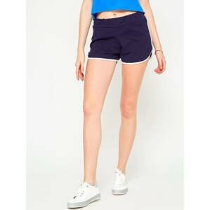 Sports shorts with contrasting trimming navy blue
