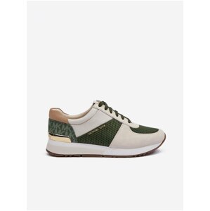 Green and beige women's sneakers with suede details Michael Kors Allie Trainer