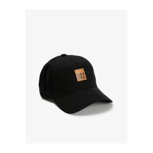 Koton Cap and Cap with Motto Label Detail