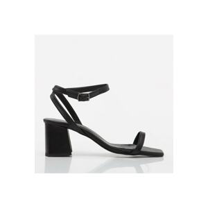 Hotiç Black Women's Genuine Leather Heeled Sandals