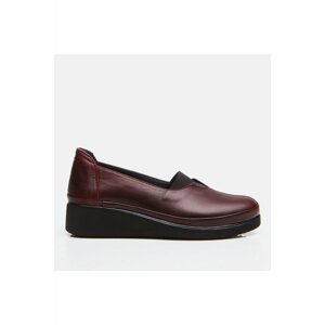 Hotiç Genuine Leather Claret Red Women's Loafers