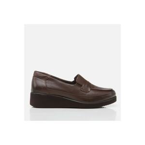 Hotiç Women's Loafers From Genuine Leather Brown