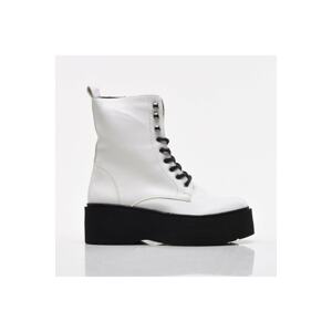 Hotiç White Women's Flat Boots