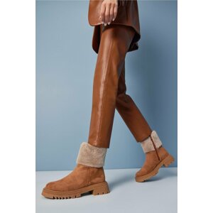 Hotiç Tan Women's Flat Boots