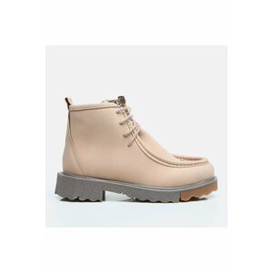 Hotiç Beige Women's Flat Boots